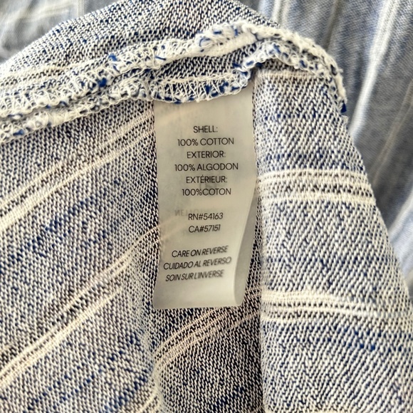 Calvin Klein 100% Cotton Blue & White Striped Short Sleeve Maxi Dress - Picture 12 of 16